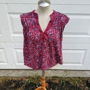 Lucky Brand Cap Sleeve Top Size Small Fuschia